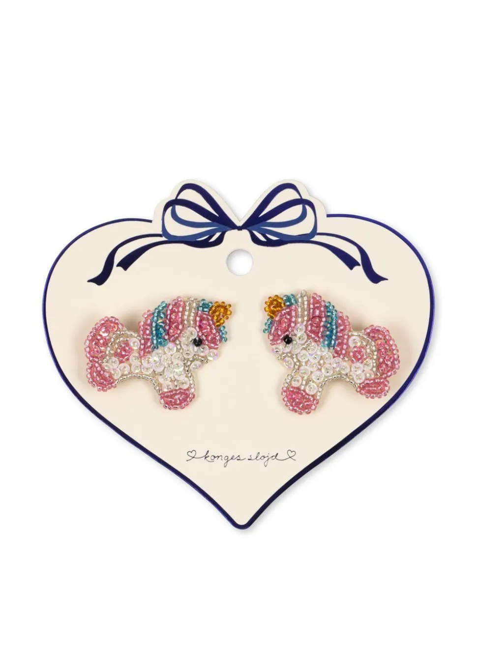 2 PACK UNICORN BEADED HAIR CLIPS