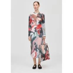 2244 Stocking Jersey, Pullover Long Sleeve Midi Dress