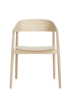 AC2 armchair Oak white pigm. lacquer veneer seat