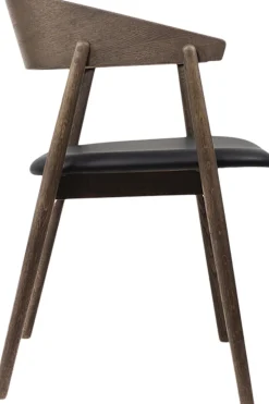 AC2 armchair, Smoked oak, Leather Black