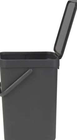Affaldsspand m/låg sort.kon. 12 ltr
