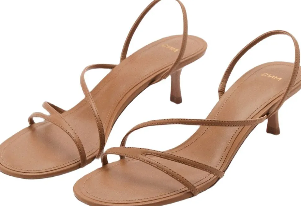 Animal print strap heel sandal