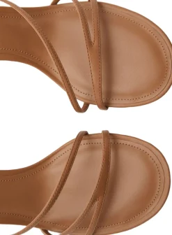 Animal print strap heel sandal