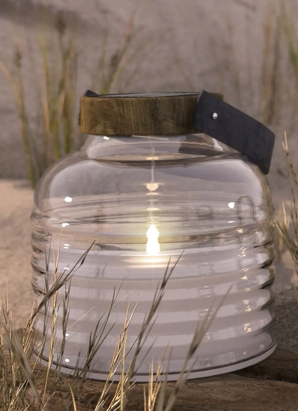 Aston Solar Krukke, Ø20xH20cm, Sort/Brun