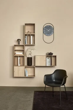 A-Wall Clock - Black with black metal ring