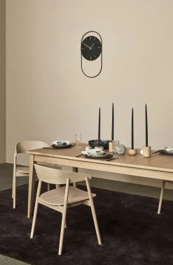 A-Wall Clock - Black with black metal ring