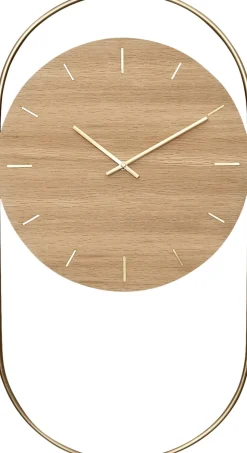 A-Wall Clock - Oak with brass ring
