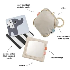 Baby kontrastkortholder Deer friends Sand