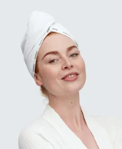 Bamboo Hair Towel Wrap, White