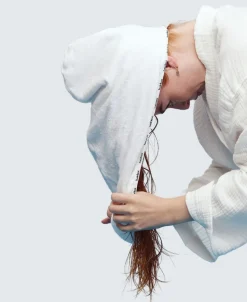 Bamboo Hair Towel Wrap, White