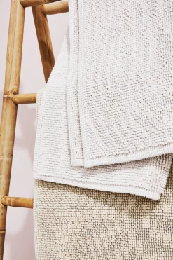 Bathmat stonewashed 60x90 white sand GOTS