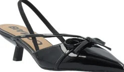 BIAKRISTIN Kitten Heel Bow Slingback Faux Leather