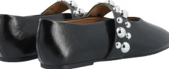 BIALUNA Studded Ballet Flat Faux Leather