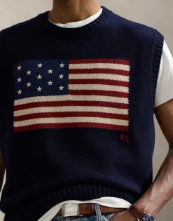 Big Fit Flag Sweater Vest