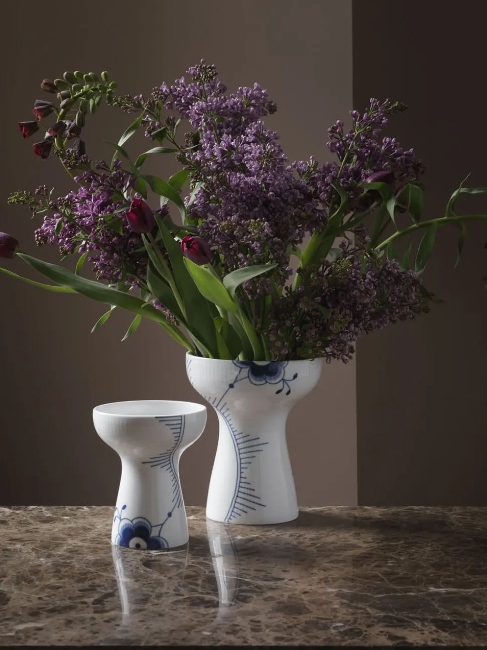 Blå Mega Riflet 19 cm Vase