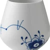 Blå Mega Riflet 15 cm. vase - mellem
