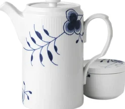 Blå Mega Riflet 1,1 l Kande med låg