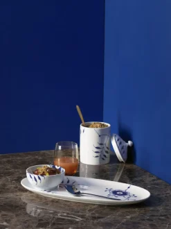 BLÅ MEGA RIFLET AFLANGT FAD 37 CM