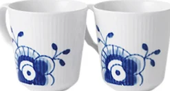 BLÅ MEGA RIFLET 2-PAK KRUS 28 CL