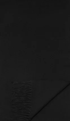 Black Herringbone Merino Wool Scarf