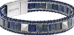 Blue Lapis Stud Bracelet