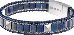 Blue Lapis Stud Bracelet