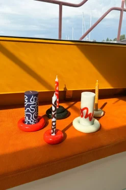 BOB CANDLE HOLDER, LARGE, LIGHT BLU