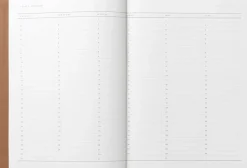 Business Notesbog med dagsplan og mødereferat, lys grå