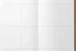 Business Notesbog med dagsplan og mødereferat, lys grå