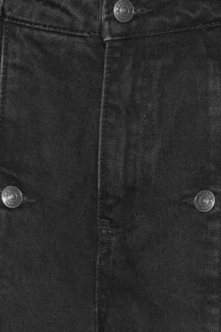 BUTTON DETAIL WIDE JEANS