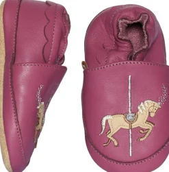 Carousel leather slippers