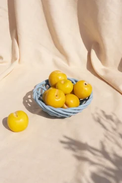 CERAMIC BASKET SICILIA SMALL LIGHT BLUE