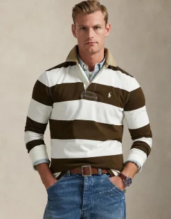 Classic Fit Khaki-Collar Rugby Shirt