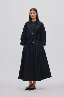 Clipped jacquard full skirt - Bisha