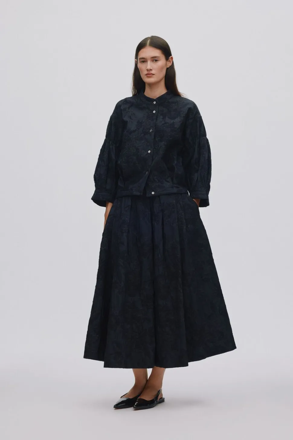 Clipped jacquard full skirt - Bisha