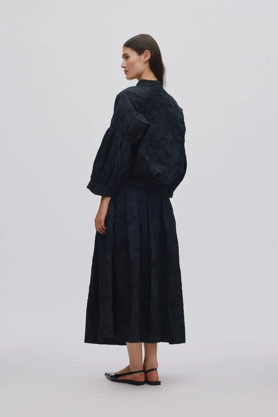 Clipped jacquard full skirt - Bisha