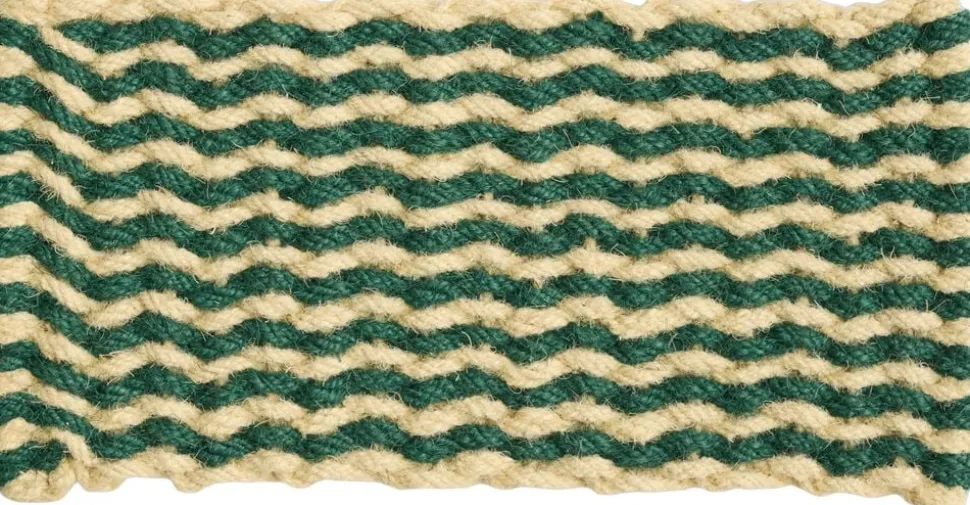 Coco Door Mat-Stripe Wave-Dark green and white
