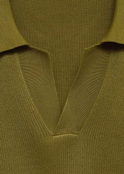 Cotton polo shirt with microstructu