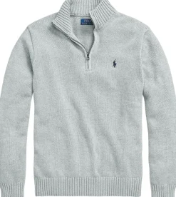 Cotton Quarter-Zip Mockneck Sweater