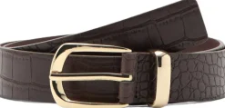 Croco faux-leather belt