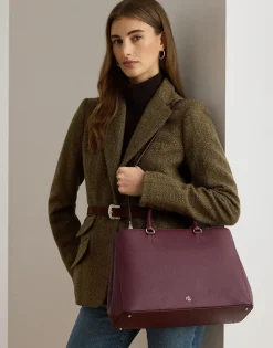 Crosshatch Leather Large Hanna Satchel