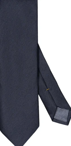 Dark blue Solid Silk Linen Tie