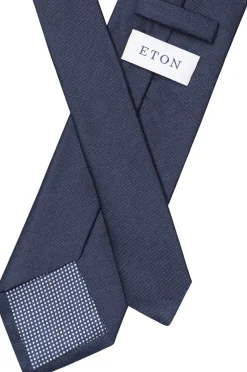 Dark blue Solid Silk Linen Tie