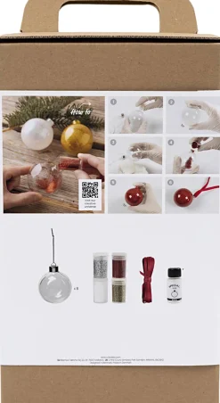 DIY Kit Julekugler, Glitter