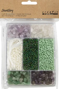 DIY Mix Smykker, Krystaller, str. 2,6-10 mm, hulstr. 0,8-1,2