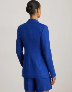 Double-Breasted Linen-Cotton Blazer