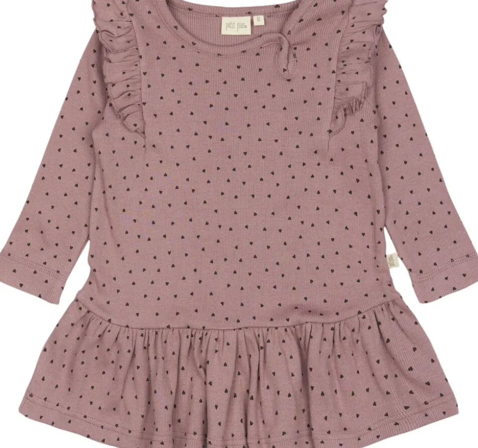 Dress L/S Frill Modal heart