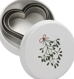 Dåse m/3 hjerte-kageudstikkere, mistelten