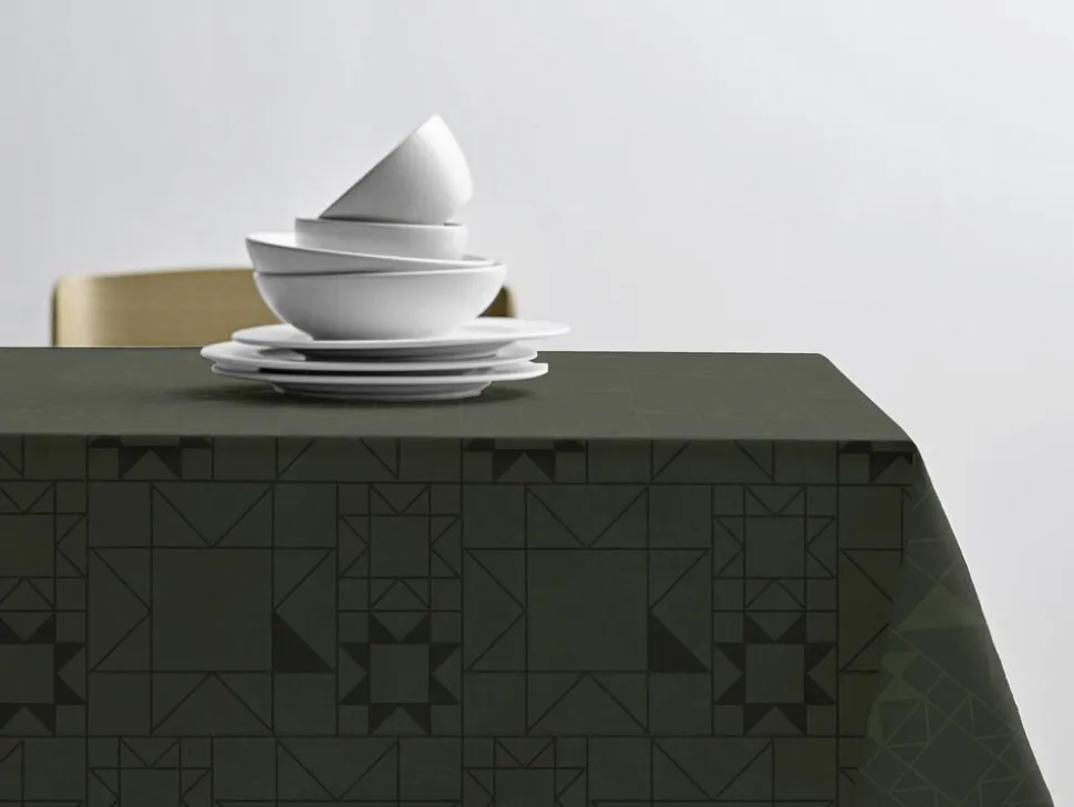 Dug 140x370 Star Damask Forest green