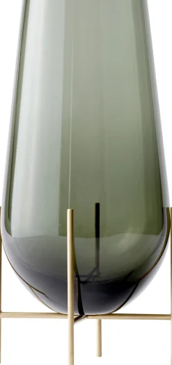 Echasse Vase, L, Smoke/Brushed Bras